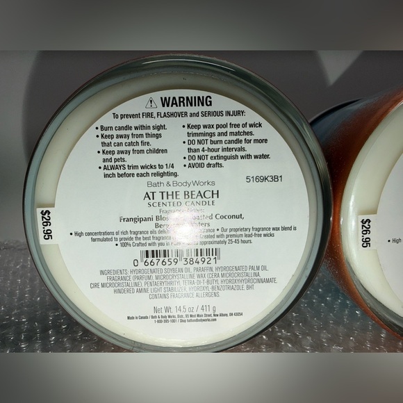 Bath & Body Works Candles Large At The Beach X2 - Picture 4 of 10